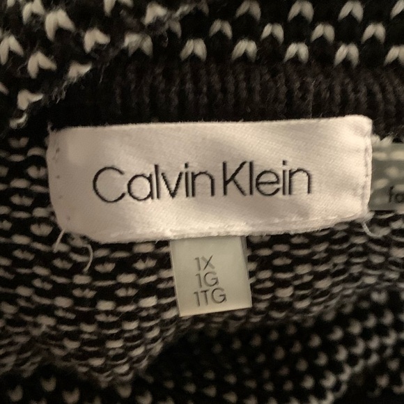 Calvin Klein Ladies Long Sleeve Cowl Neck Blouce Knit Sweater Blue Black Size 1X - Picture 5 of 8